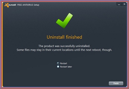 Avast uninstall completed