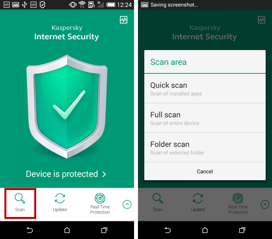 Android virus scanner app