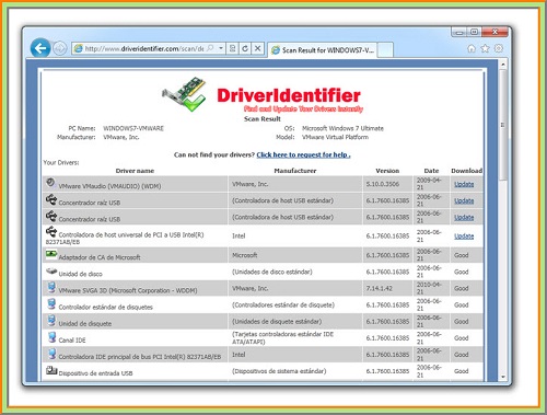 Driver identifier windows