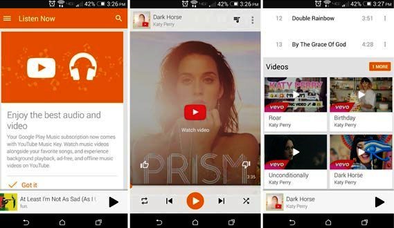Google Play Music and YouTube
