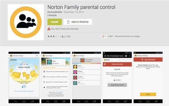 Norton Family Parental Control ap 2020