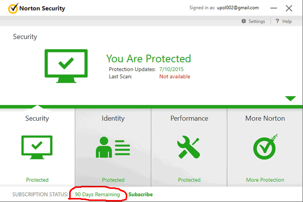 Norton security 2018 90 days free subscription