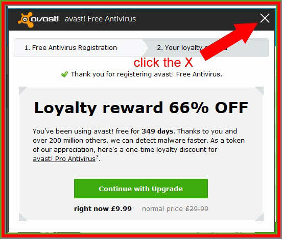 Avast pop Up