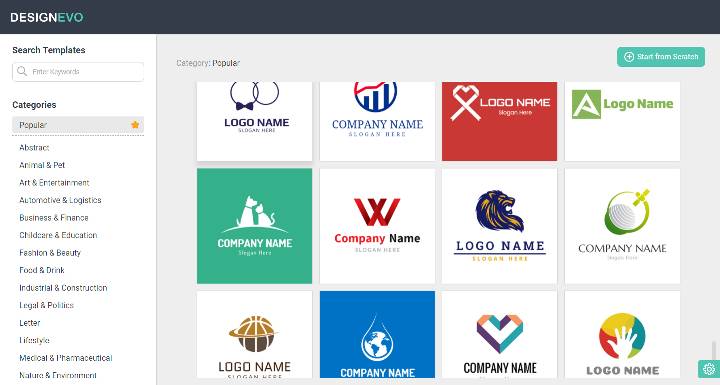 DesignEvo: Best Free Online Logo Design Maker