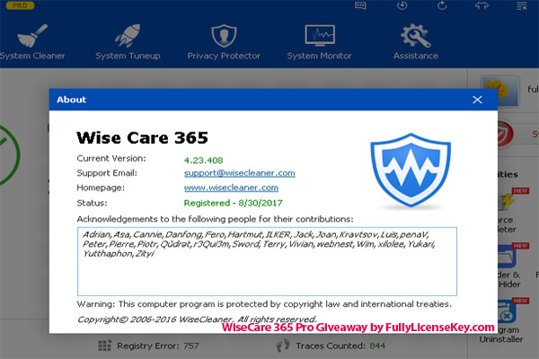 Wise care 365 serial number