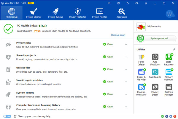 Wise Care 365 Pro Serial Key